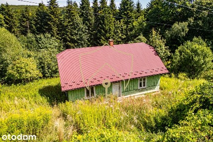Widokowe siedlisko przy lesie (dom + bud. gosp.)