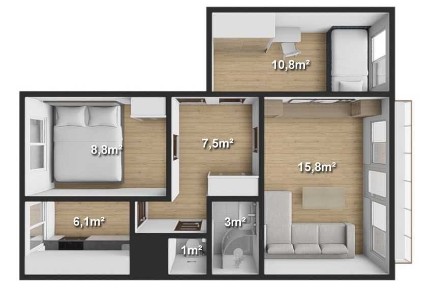 Bardzo funkcjonalne, 3-pokojowe mieszkanie w Pile, na Zamościu na sprzedaż