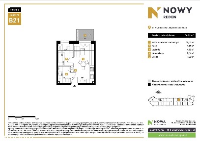 MIESZKANIE 2 POKOJE, 30M2, BALKON, PROPOZYCJA POD INWESTYCJĘ, REDEN
