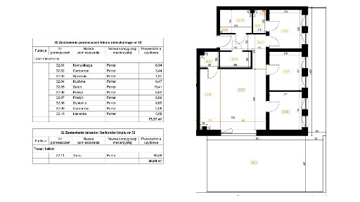4 pokoje | 73,37 m² | Apartamenty Centrum Wieluń