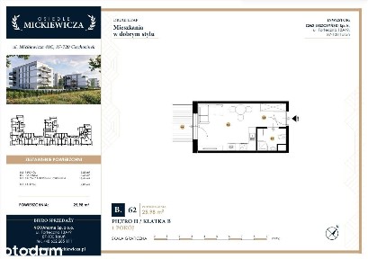 Mieszkanie 1-pokojowe 25,98m2 na II piętrze