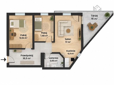 Idealne mieszkanie dla rodziny | 3 pokoje + taras