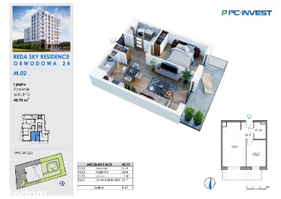 2-pokojowe mieszkanie 40m2 + balkon Bez Prowizji