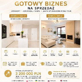 Biznes na sprzedaż 2 domy, najem krótko- i długoterminowy pod Warszawą