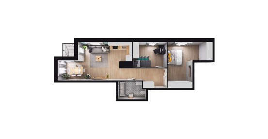 3-pokojowe mieszkanie 56m2 + loggia Bezpośrednio
