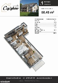 3-pokojowe mieszkanie 58m2 Bezpośrednio