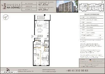 3-pokojowe mieszkanie 67m2 + loggia