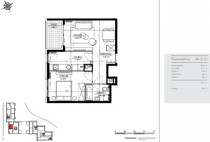 2 pokoje | 44,12 m² | balkon | Smart Home | blisko centrum