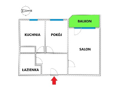 Słoneczne 2 pokoje 43,90m² balkon Nowodwory