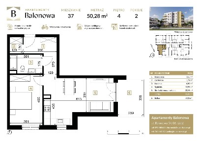2-pokojowe mieszkanie 50m2 + balkon Bez Prowizji