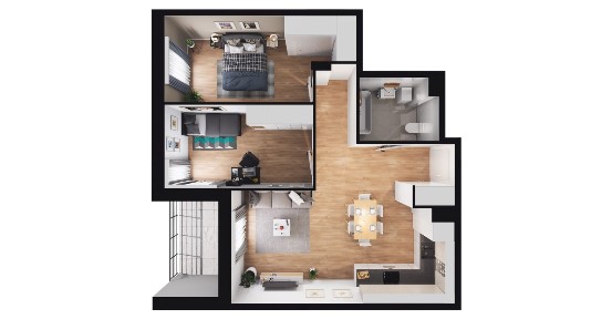 3-pokojowe mieszkanie 59m2 + loggia Bez Prowizji