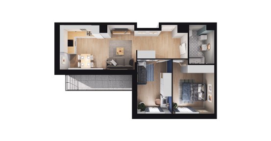 3-pokojowe mieszkanie 51m2 + loggia Bezpośrednio