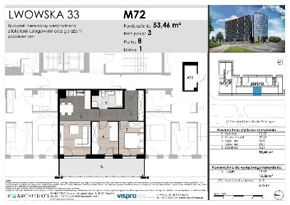 3-pokojowe mieszkanie 53m2 + loggia Bezpośrednio