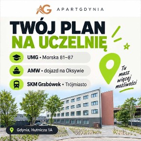 Studio dla studenta Gdynia, blisko UMG i SKM, miesiąc lub semestr