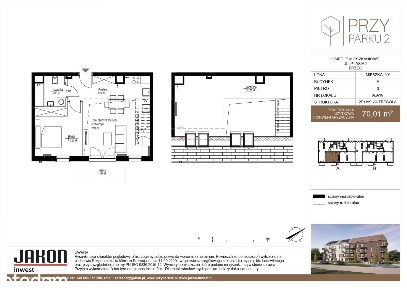 70 m² | mieszkanie dwupoziomowe z balkonem | Brzeg