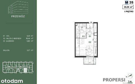 Kawalerka | 30,59 m² | Płaszów | 0% prowizji