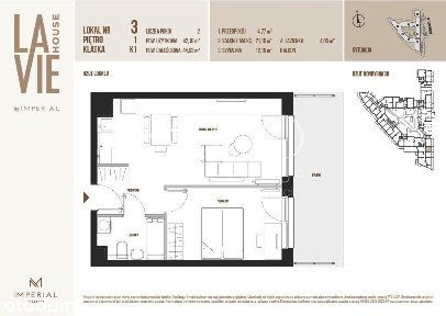 2 pokoje | 42,31 m² | 1 piętro | wschód | balkon