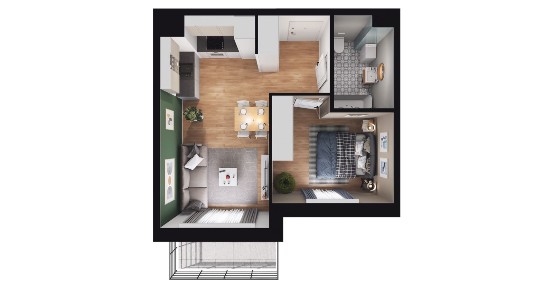 2-pokojowe mieszkanie 36m2 + balkon Bezpośrednio