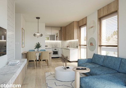 Ustawny apartament 54,11 m2 z balkonem - tylko 350 m od morza i plaży