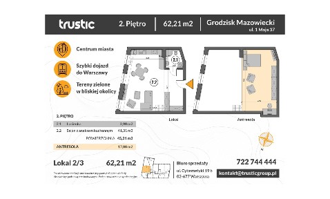 Dwupoziomowe mieszkanie 62 m² - Antresola