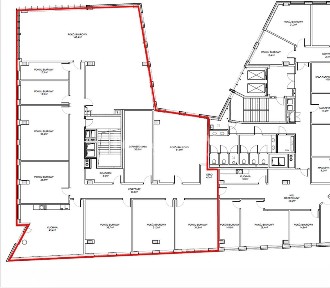 Biuro 548 m2 - układ gabinetowy