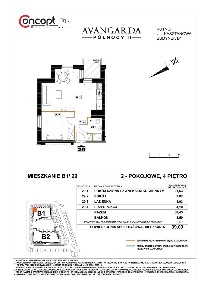 Mieszkanie 2-pokojowe, 39,63 m2 | B1/1