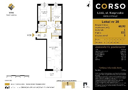 3-pokojowe mieszkanie 60m2 + balkon