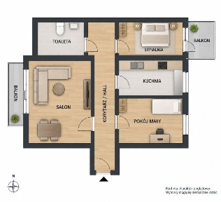 3 pokoje|55,47 m2|dwa balkony|piwnica| Centrum|Fabryczna