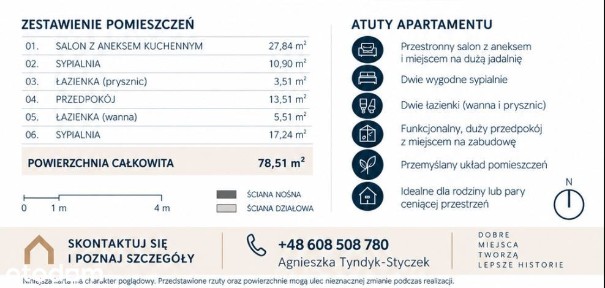 Klimatyczny salon z wykuszem | 78,51 m² w historycznych murach