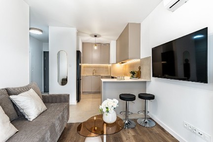 Mieszkanie z jasną sypialnia + salon z kuchnią