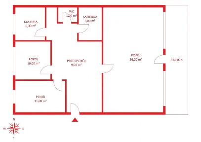 Swdpl Gdańsk Zaspa 3 pokoje kuchnia balkon