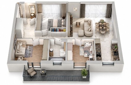 4 pokoje | 86 m² | 2 balkony | Możliwe 5 pokoi