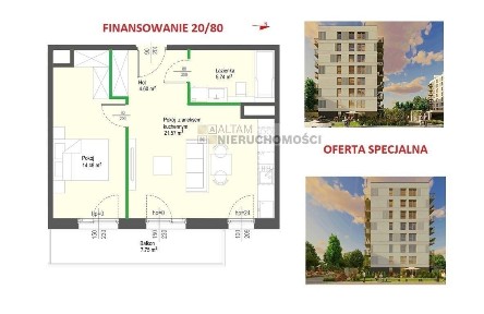 2pok 46m2 balkon 8m2|garderoba|-1000zł/m2|20/80|0%