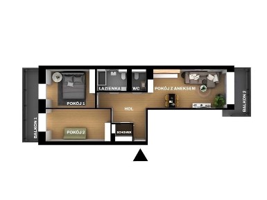 3 pokoje | ~70 m² | Poezji 18 | klimatyzacja | 2 balkony | od listopada