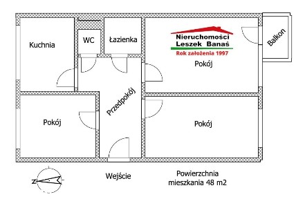 Mieszkanie, 48 m², Grudziądz