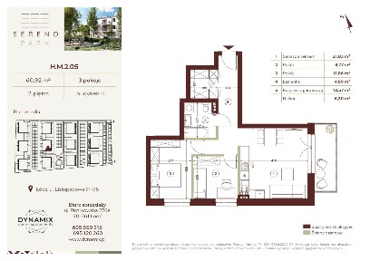 3-pokojowe mieszkanie 60m2 + balkon
