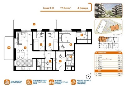 4 pokoje | 77 m² | 2 balkony | 2 łazienki | Bez Prowizji Bez PCC