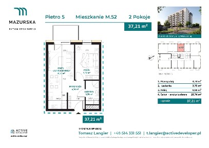 2-pokojowe mieszkanie 37m2 + balkon Bez Prowizji