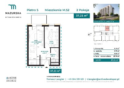2-pokojowe mieszkanie 37m2 + balkon Bez Prowizji