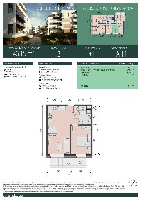 2-pokojowe mieszkanie 43m2 + balkon