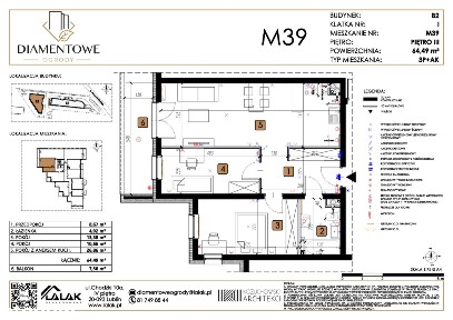 3-pokojowe mieszkanie 64m2 + balkon Bezpośrednio