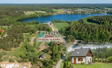 Urokliwy dom, otoczony drzewami, nad J.Kamieniczno