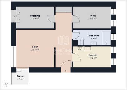 3 pokoje|74,36 m²| Loggia | Komórka | ul. Legnicka