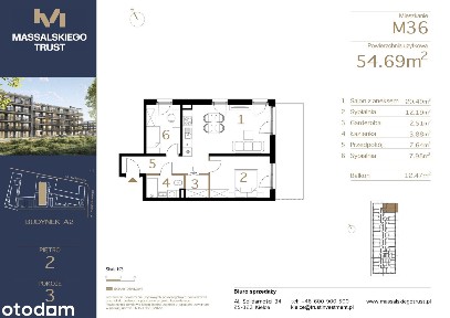 3-pokojowe mieszkanie 54m2 + balkon