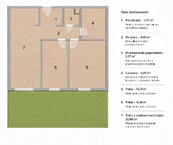 Mierzyn 3 pok 68 m2 mieszkanie na parterze Z OGRÓDKIEM