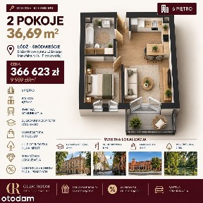 2 pokoje | Centrum Łodzi | Piotrkowska | Balkon | Gotowe do odbioru
