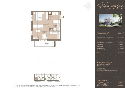 2-pokojowe mieszkanie 38,35 m2 + balkon