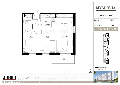 3-pokojowe mieszkanie 57m2 + balkon Bezpośrednio