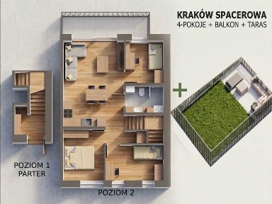 OSTATNI! Nowy apartament 4-3 pokoje | Taras na dachu | Pompa ciepła | Kliny / Spacerowa