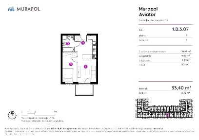 2-pokojowy apartament inwestycyjny 33m2 + balkon